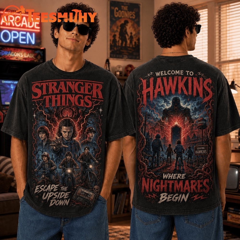 Stranger Things Welcome To Hawkins Escape The Upside Down 3D Shirt