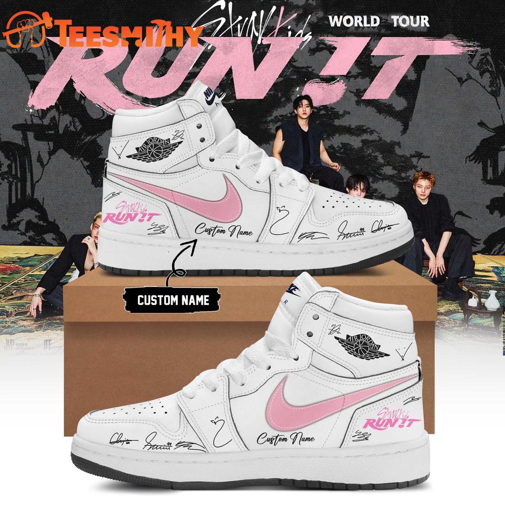 Stray Kids World Tour RUN IT 2026 Signature White Air Jordan 1 Shoes