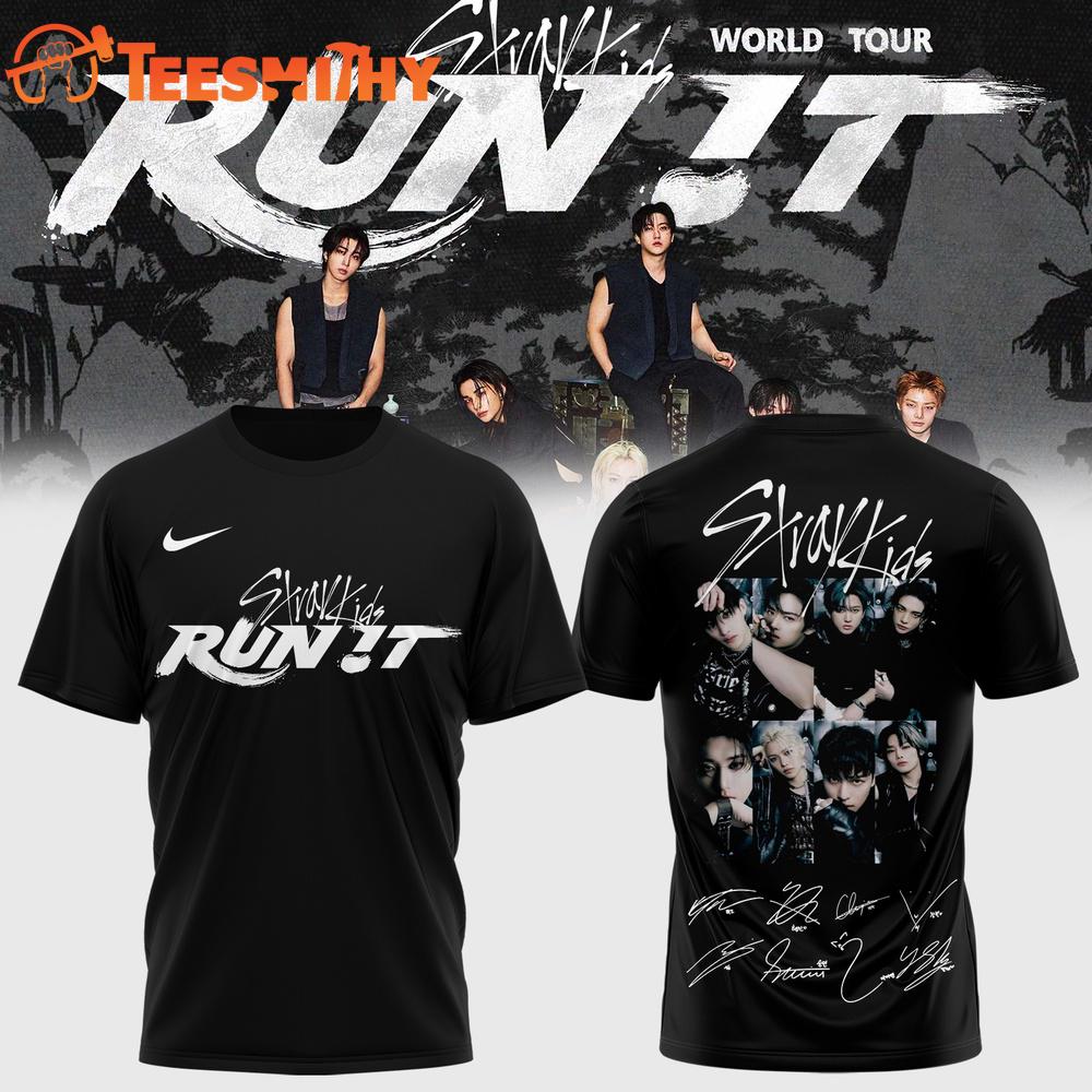 Stray Kids World Tour RUN IT Graphic 2026 Design T Shirt