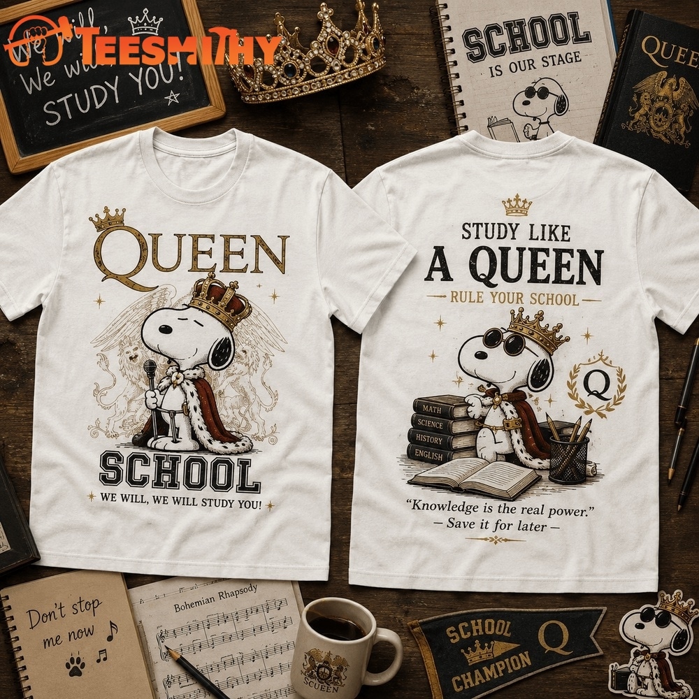Study Like a Queen Snoopy School Tour 3D Shirt