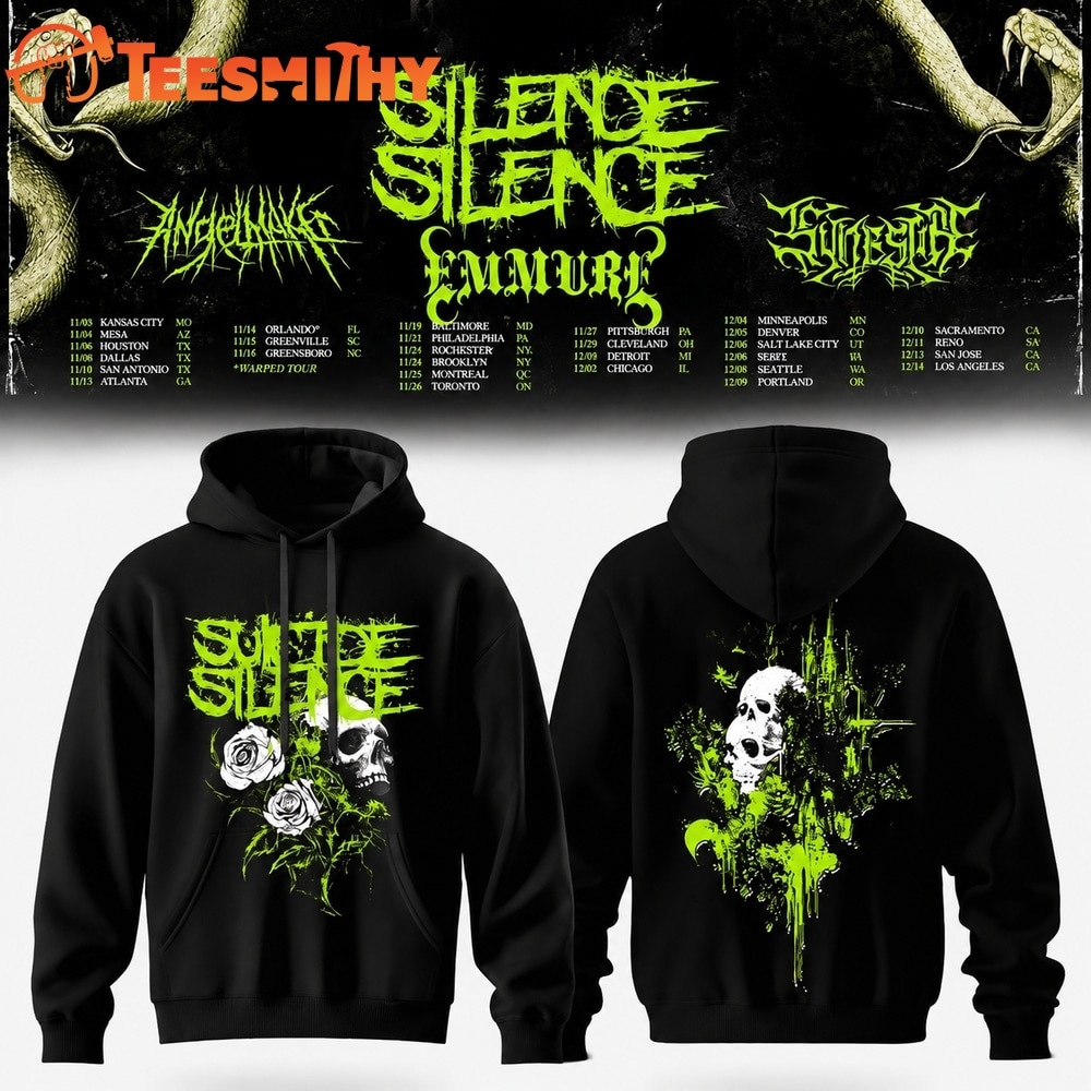 Suicide Silence Reminders of Hell Tour 2026 Graphic Black Hoodie