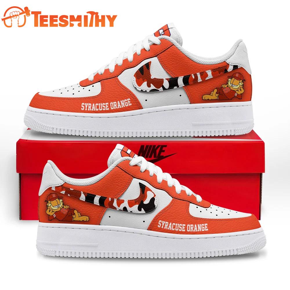 Syracuse Orange NCAA Garfield Only Show Up Air Force 1 Shoes Sneaker