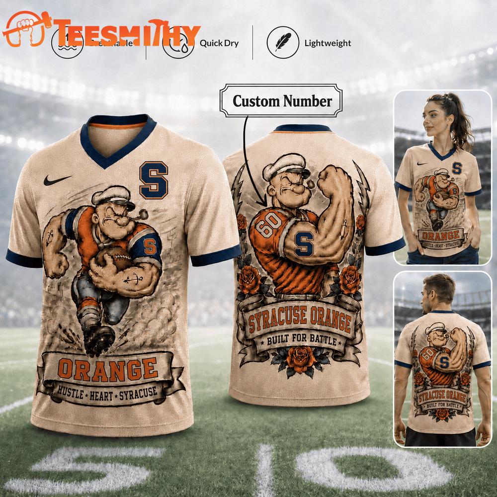 Syracuse Orange NCAA Popeye Vintage Tattoo Football Jersey