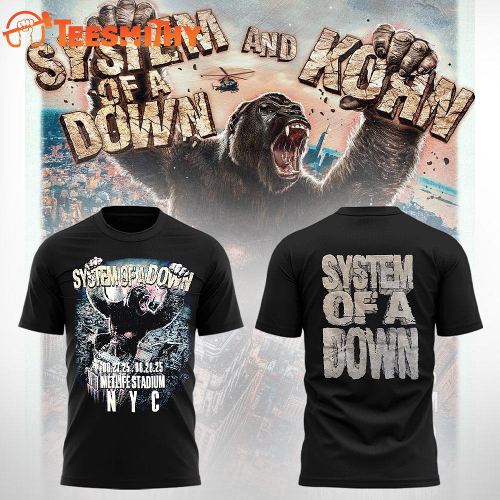 System Of A Down And Korn New York 2025 Tour All Over Print Shirt