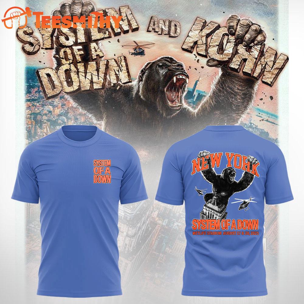 System Of A Down And Korn New York 2025 Tour Limited Edition 3D Shirt System Of A Down And Korn New York 2025 Tour Limited Edition 3D Shirt
