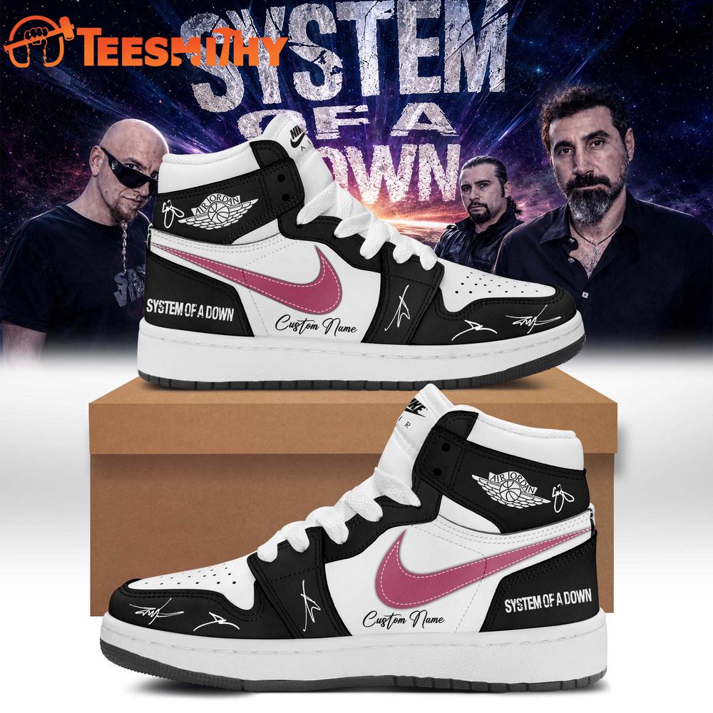 System of a Down Europe UK Stadium Tour 2026 Signature Black Air Jordan 1 Shoes
