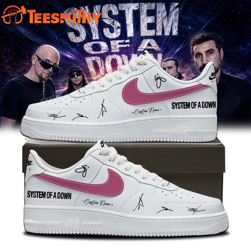 System of a Down Europe UK Stadium Tour 2026 Signature White Air Force 1 Shoes