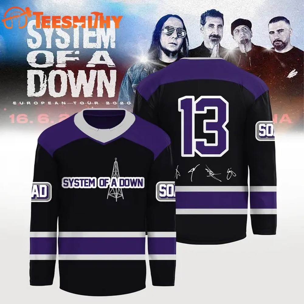 System of a Down Europe UK Stadium Tour 2026 Signed Hockey Jersey