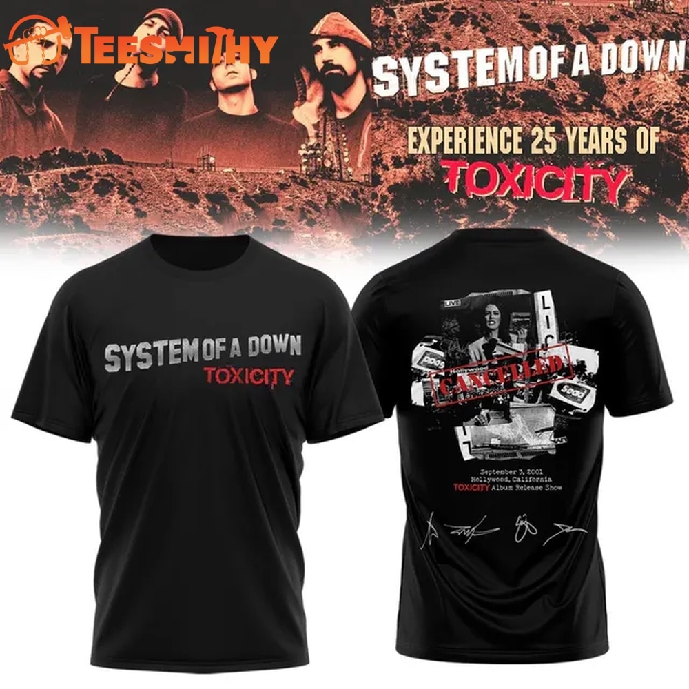 System of a Down Europe UK Stadium Tour 2026 Signed T Shirt