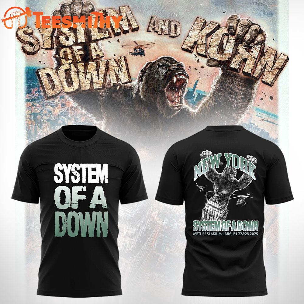 System Of A Down New York 2025 Tour 3D Shirt