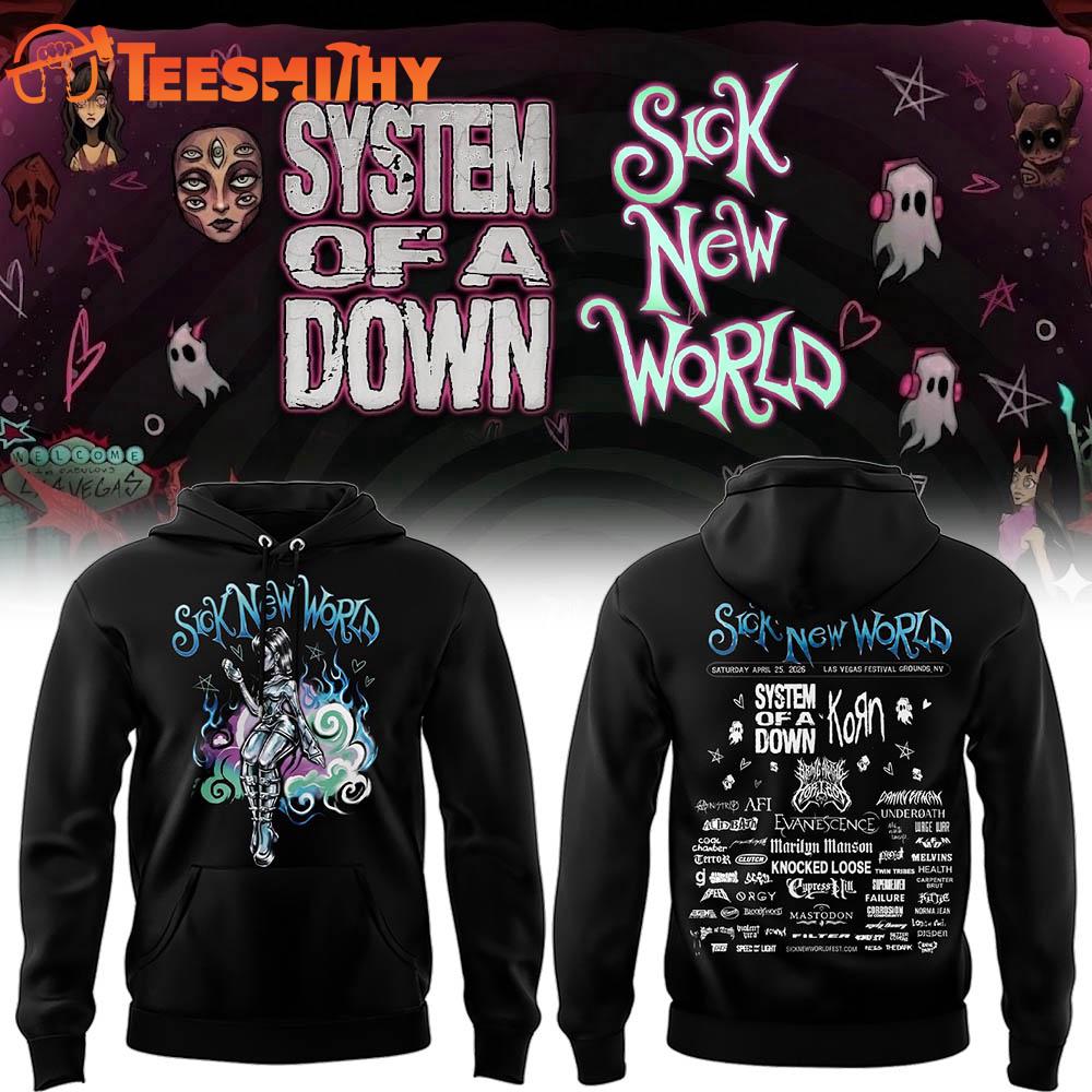 System Of A Down Sick New World 2026 Black Hoodie