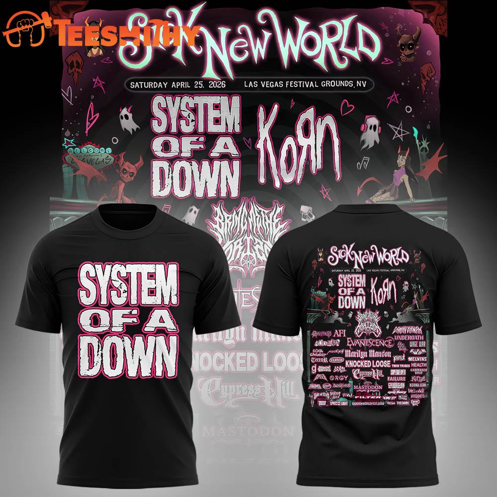 System Of A Down Sick New World 2026 Tour New Design T Shirt