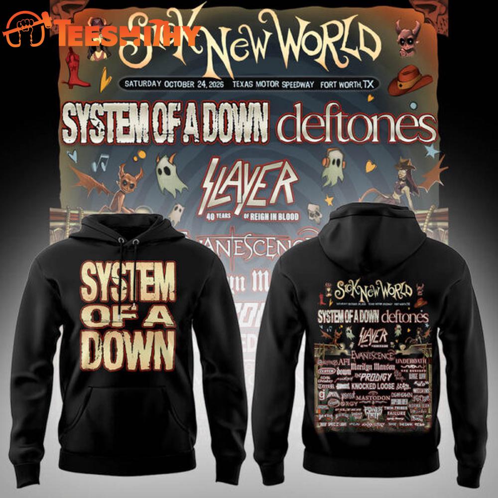 System Of A Down Sick New World 2026 Tour New Hoodie