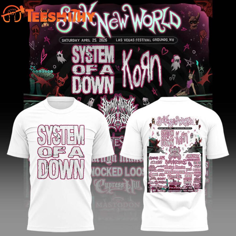 System Of A Down Sick New World 2026 Tour White Shirt