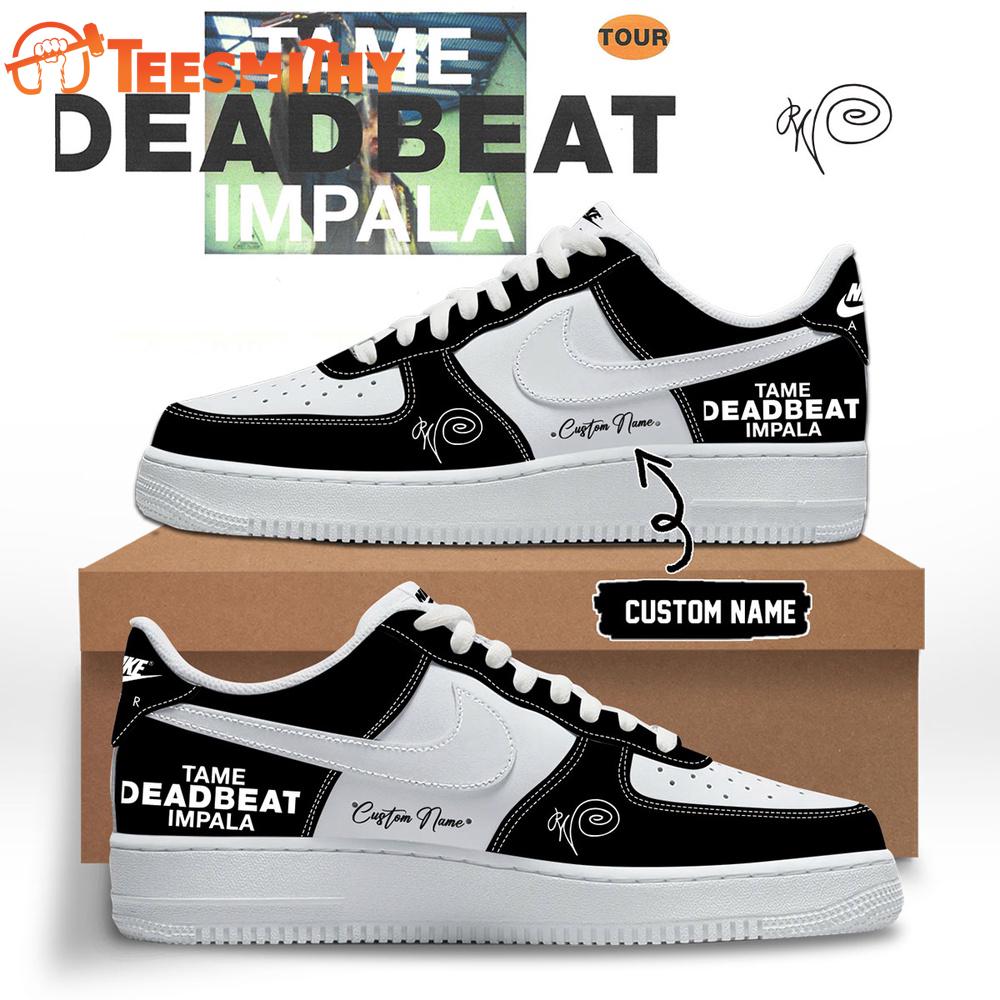 Tame Impala Deadbeat Tour 2026 Limited Edition Signature Black Air Force 1 Shoes