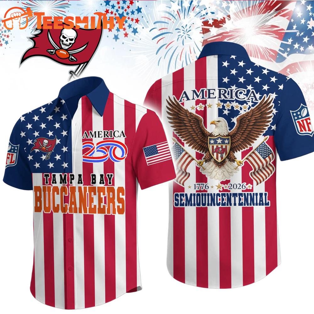 Tampa Bay Buccaneers 1776-2026 NFL Liberty Eagle Patriotic 250 Years America Hawaiian Shirt