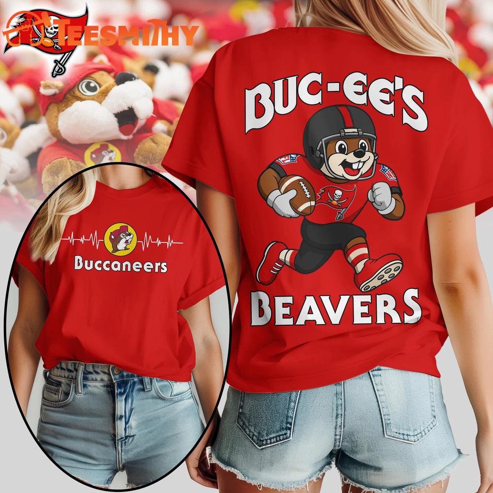 Tampa Bay Buccaneers 2026 NFL Buc-ee’s Beavers All Over Print T Shirt