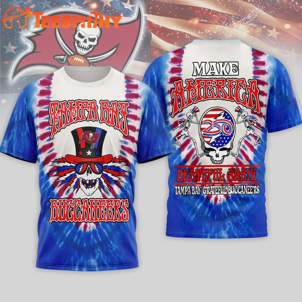 Tampa Bay Buccaneers 2026 NFL Grateful Dead 250 Years Of America 3D T Shirt