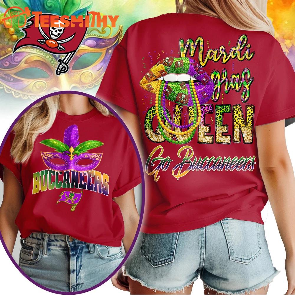 Tampa Bay Buccaneers 2026 NFL Mardi Gras Queen Unisex All Over Print Shirt