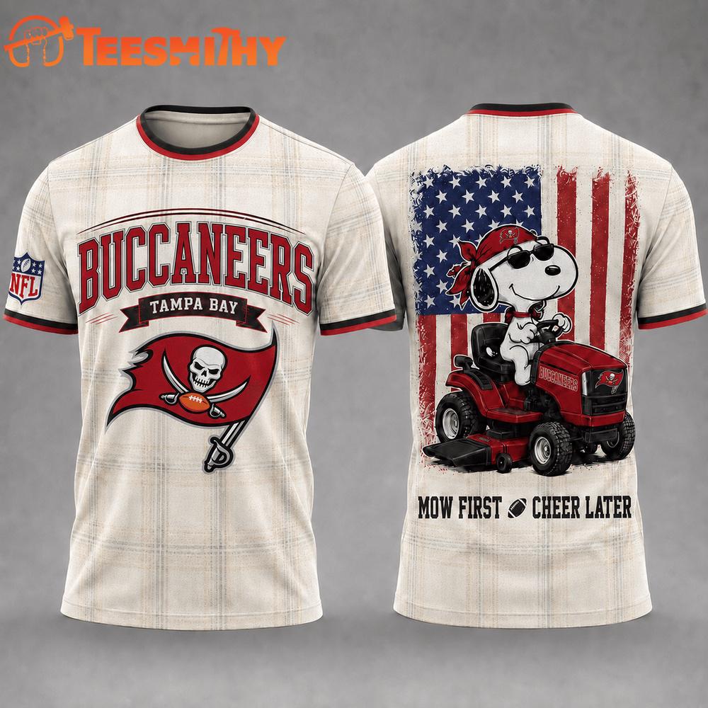 Tampa Bay Buccaneers Funny Football Snoopy Gardening Lovers 3D T Shirt