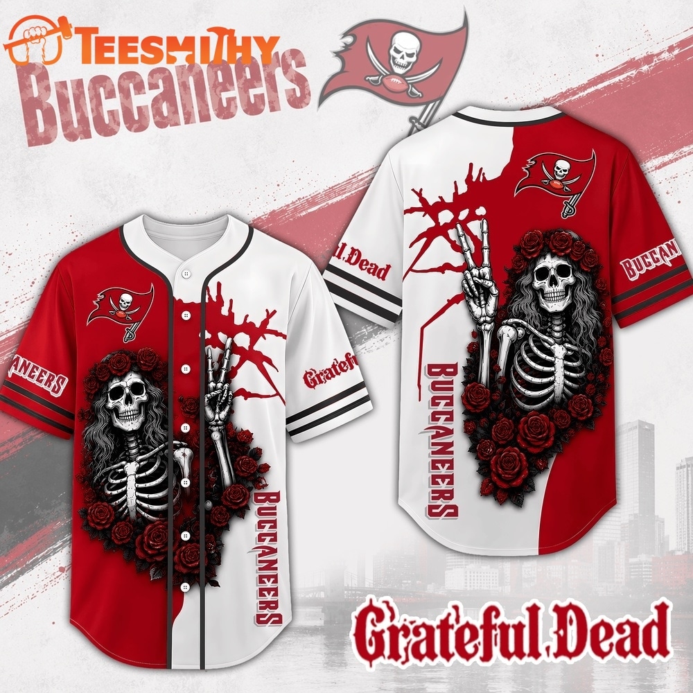 Tampa Bay Buccaneers NFL Game Day Grateful Dead Baseball Jersey Shirt