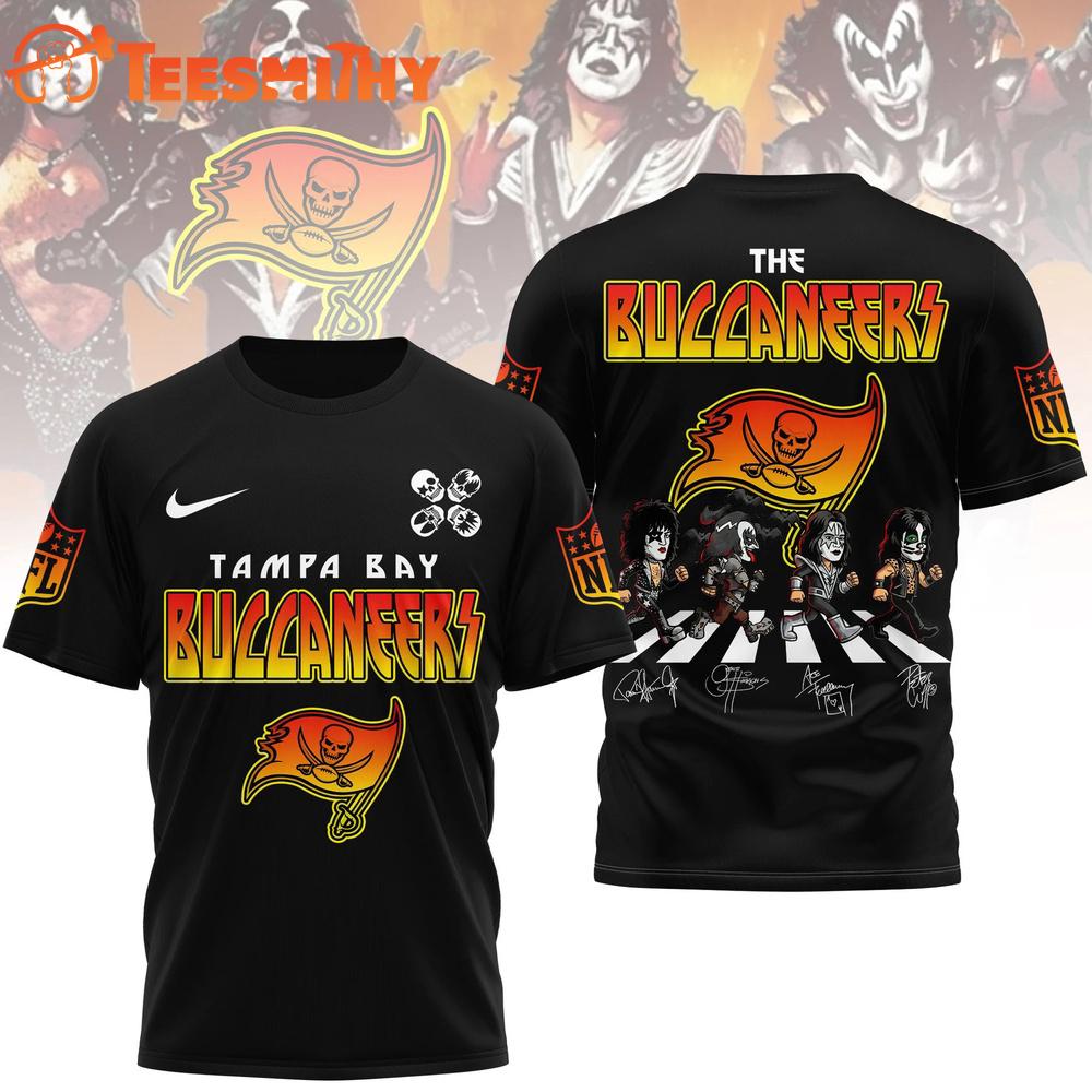 Tampa Bay Buccaneers NFL Kiss Band Rock and Roll All Nite 3D Shirt