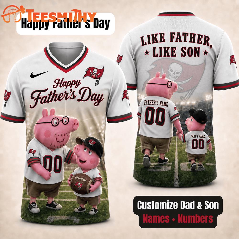 Tampa Bay Buccaneers NFL Peppa Pig Father's Day Dad Football Jersey