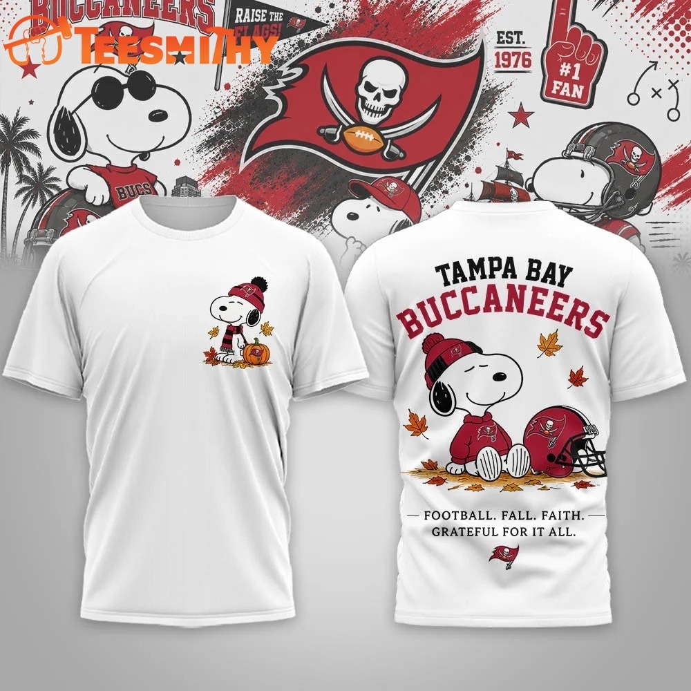 Tampa Bay Buccaneers NFL Snoopy Fall Game Day Beagle 3D Shirt