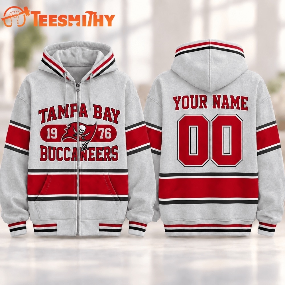 Tampa Bay Buccaneers NFL Varsity Stripe Zip Hoodie
