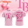 Tampa Bay Rays 2025 MLB Pink Breast Cancer Awareness Design 3D Shirt