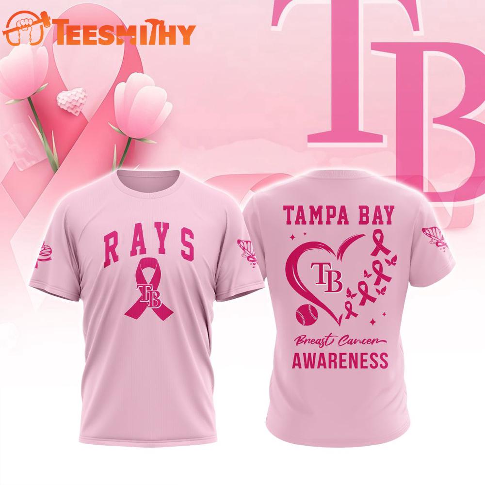 Tampa Bay Rays 2025 MLB Pink Breast Cancer Awareness Design 3D Shirt Tampa Bay Rays 2025 MLB Pink Breast Cancer Awareness Design 3D Shirt