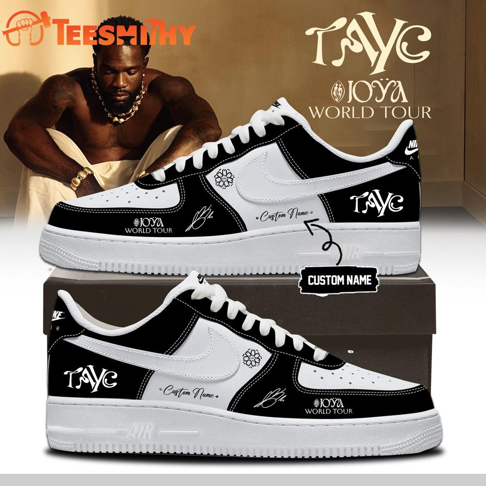 Tayc JOYA TOUR Limited Edition Signature 2026 Black Air Force 1 Shoes