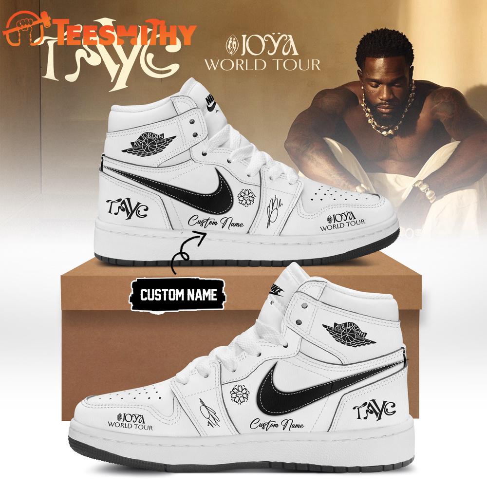 Tayc JOYA TOUR Limited Edition Signature 2026 White Air Jordan 1 Shoes