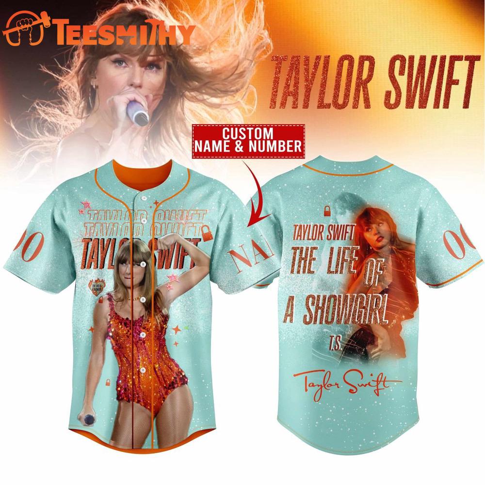 Taylor Swift The Life Of A Showgirl 2025 Graphic Baseball Jersey Taylor Swift The Life Of A Showgirl 2025 Graphic Baseball Jersey