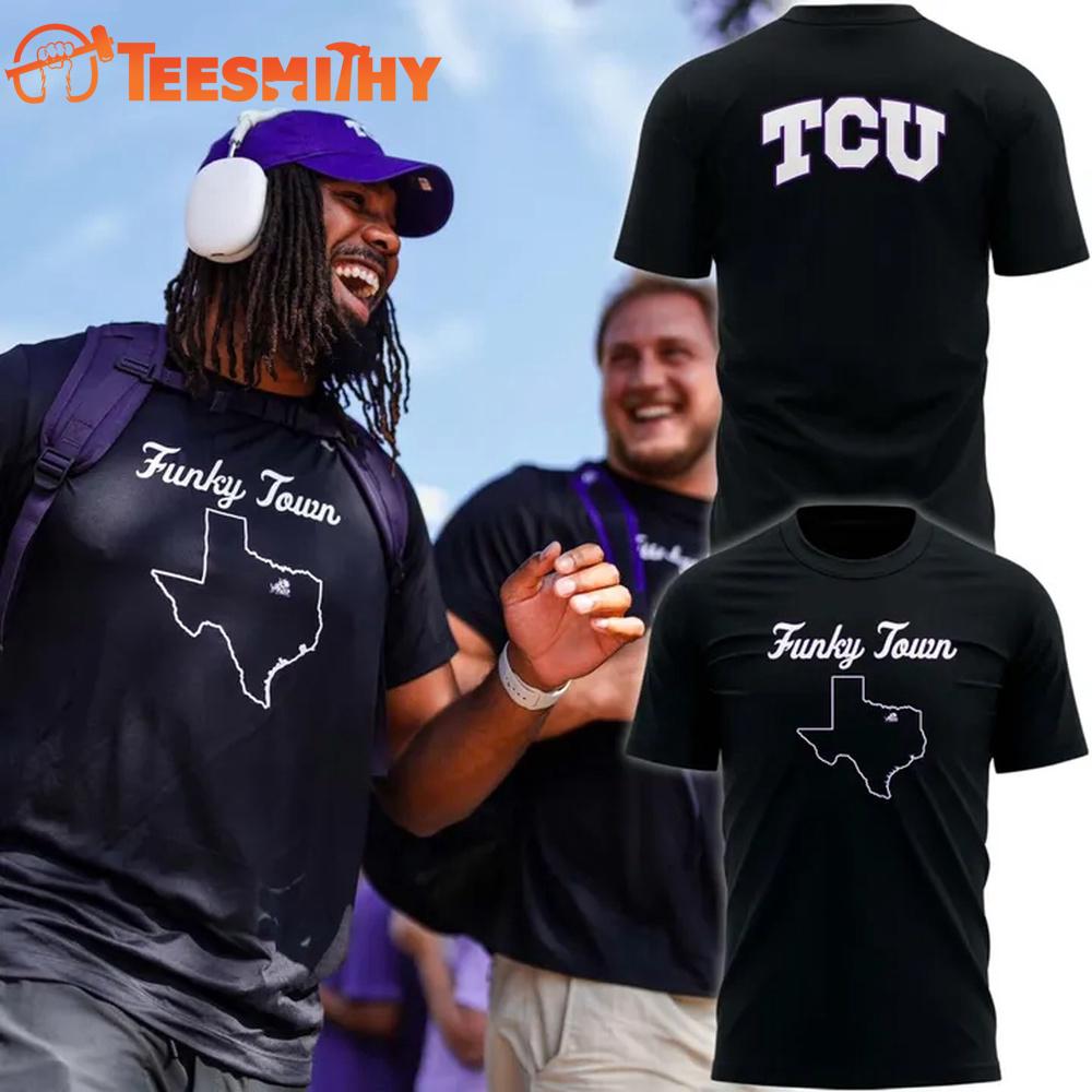 TCU Horned Frogs Football Funky Town 2025 Black T Shirt