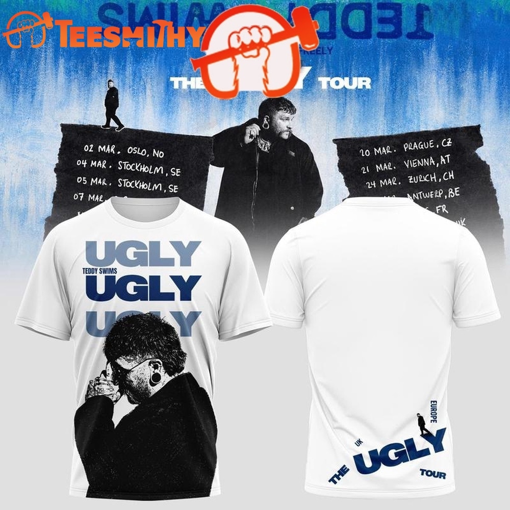Teddy Swims The UGLY Tour Europe & UK 2027 Graphic White 3D Shirt