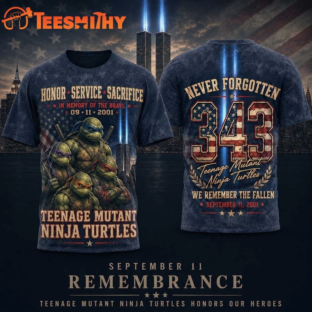 Teenage Mutant Ninja Turtles 911 Tribute Twin Towers and 343 Printed 3D Shirt