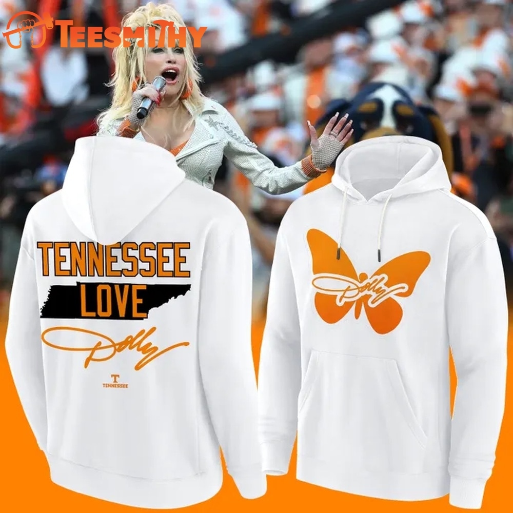 Tennessee Football Dolly Parton Signed White Hoodie
