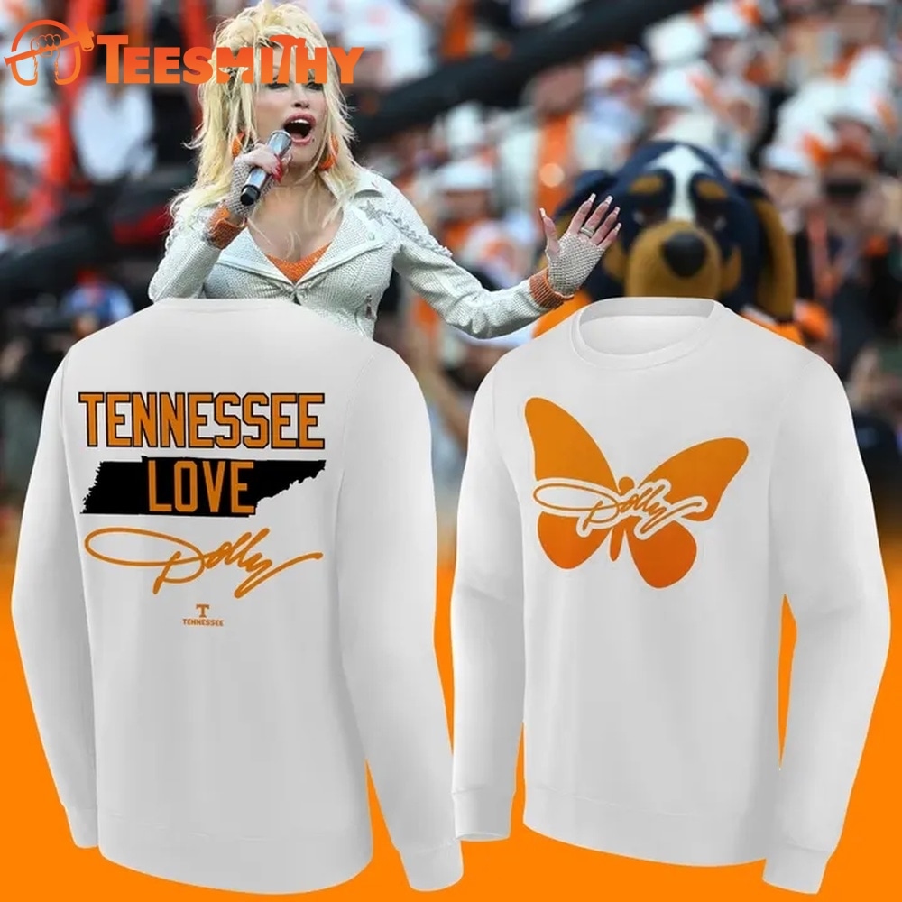 Tennessee Football Dolly Parton Signed White Sweatshirt 1 Tennessee Football Dolly Parton Signed White Sweatshirt