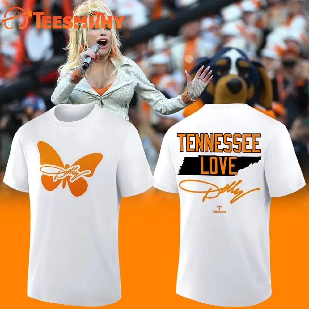 Tennessee Football Dolly Parton Signed White T Shirt