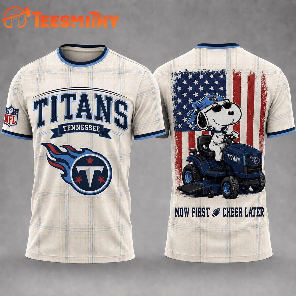 Tennessee Titans Funny Football Snoopy Gardening Lovers 3D T Shirt