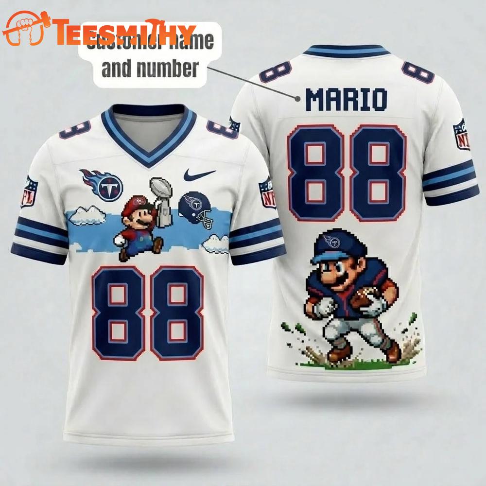 Tennessee Titans NFL Mario 2026 Design Football Jersey