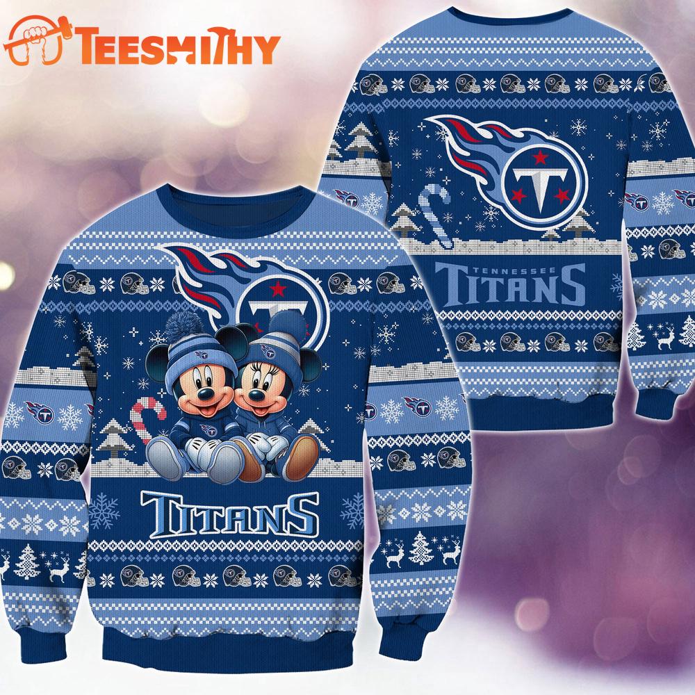 Tennessee Titans NFL Mickey Minnie Ugly Christmas Sweater