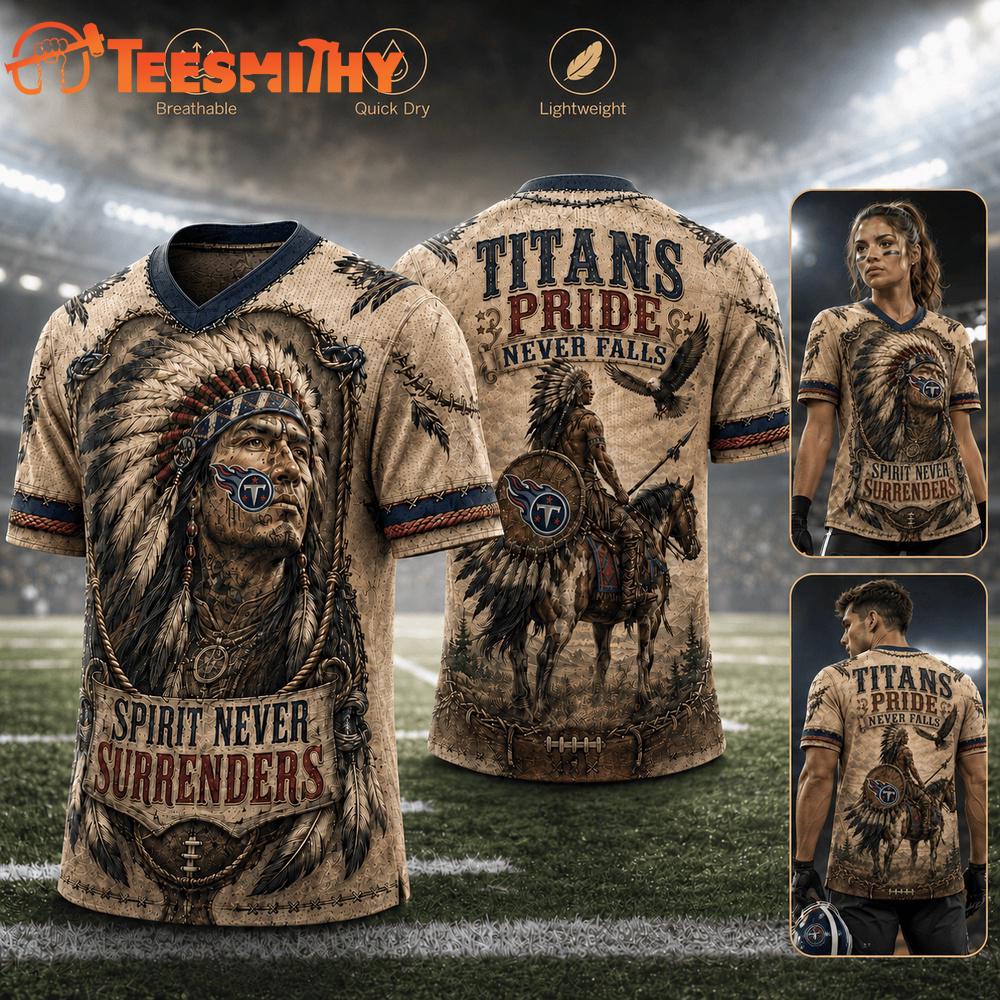 Tennessee Titans NFL Native American Warrior Vintage Game Day Football Jersey