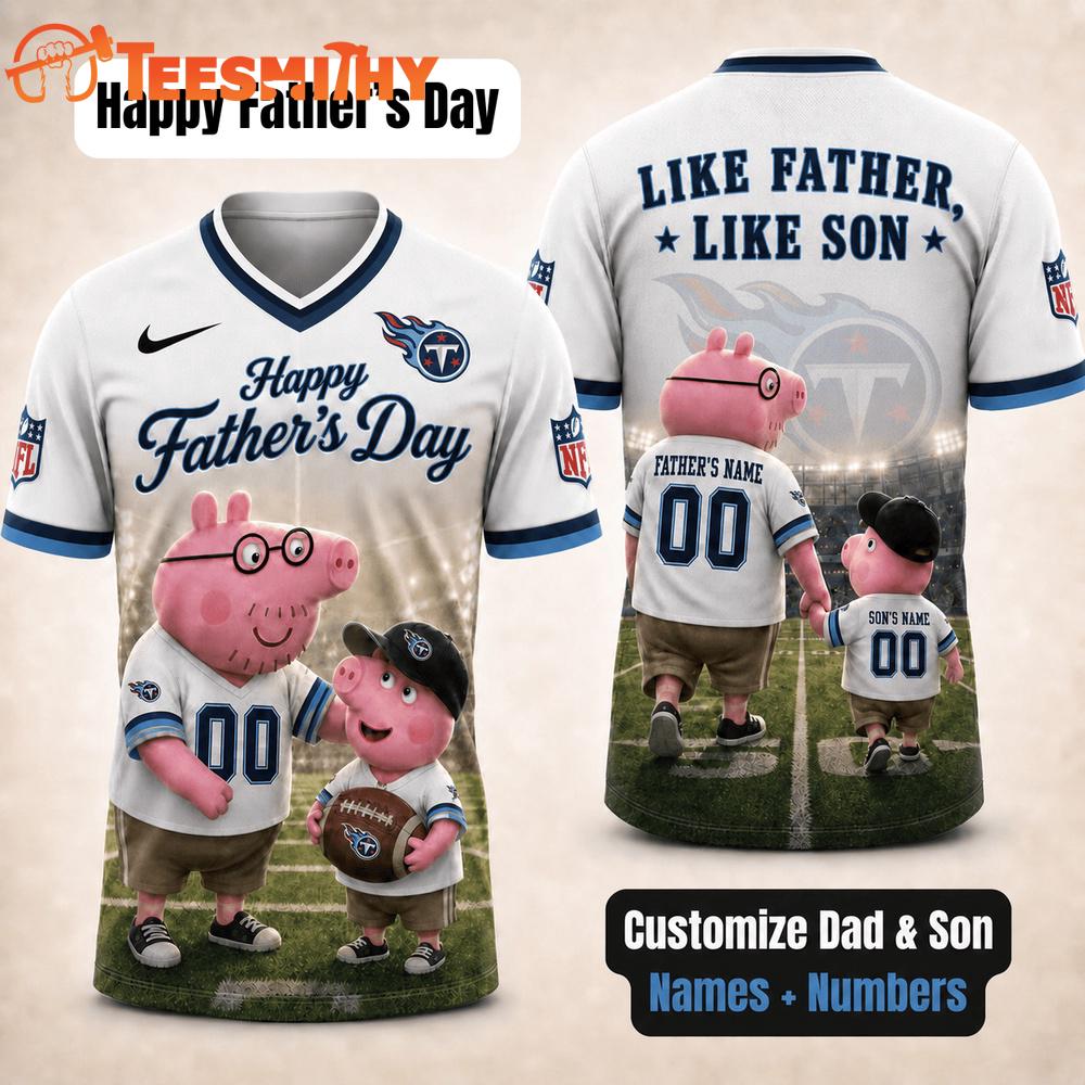 Tennessee Titans NFL Peppa Pig Father's Day Dad Football Jersey