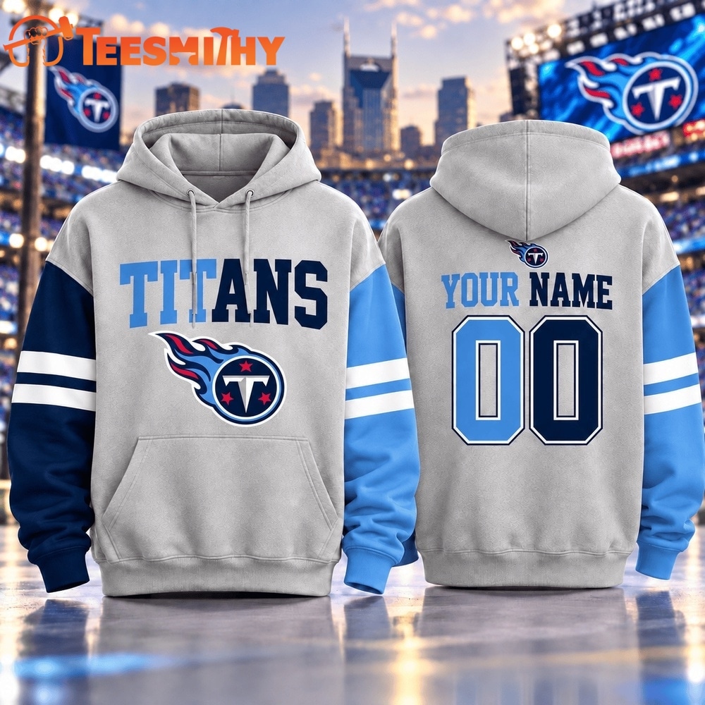 Tennessee Titans NFL Two Tone Colorblock Varsity Hoodie