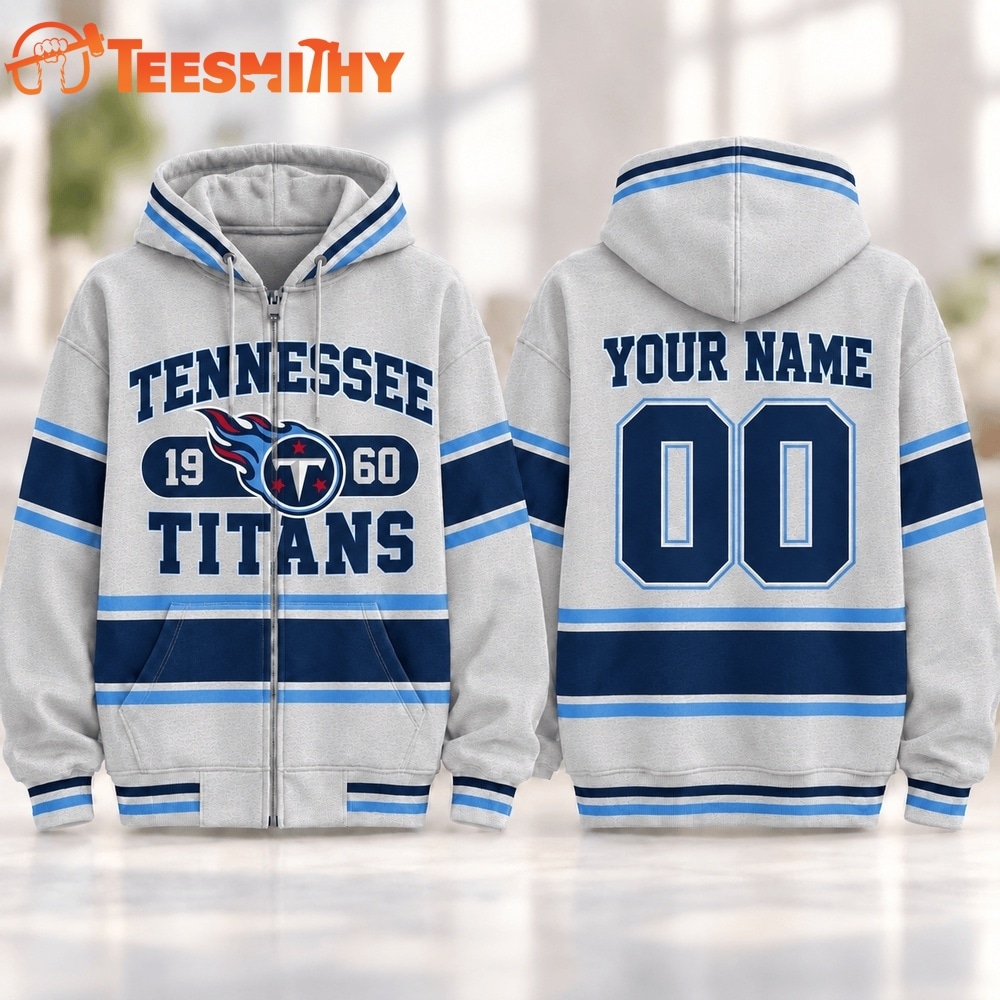Tennessee Titans NFL Varsity Stripe Zip Hoodie
