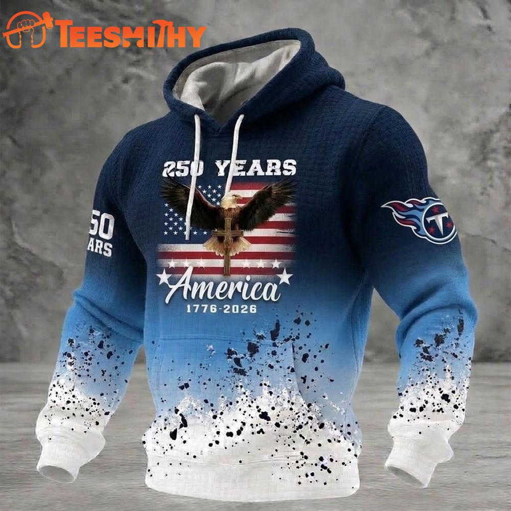 Tennessee Titans US 250th Anniversary Waffle Texture Strike Hoodie Shirt