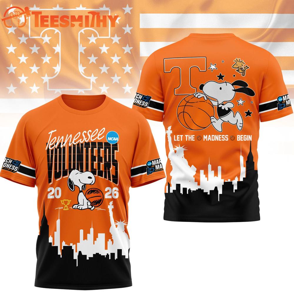 Tennessee Volunteers 2026 NCAA March Madness x Snoopy New Design 3D Shirt