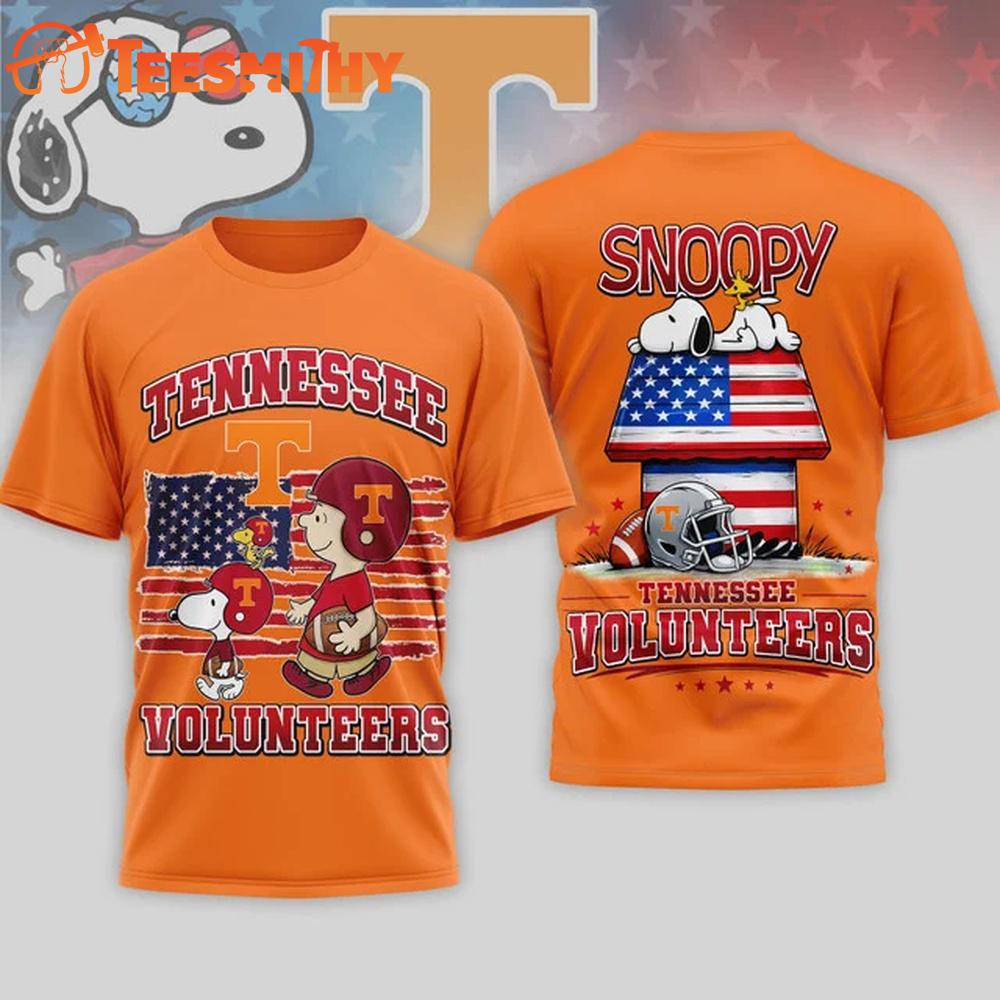 Tennessee Volunteers NCAA America 250 with Snoopy 3D T Shirt
